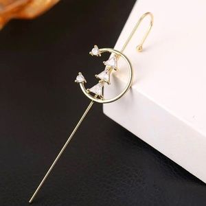 Rhinestone Tree Wrap Crawler Hook Earrings (1pc)